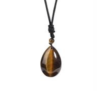 Hemasa Natural Stone Necklace for Women/Water Drop Pendant Healing Tiger Eye Amethysts Crystal Pendants Necklaces H351 Tiger Eye Necklace