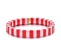 Hemasa Neon Rainbow Enamel Tile Beads Bracelets for Women/Girls A6