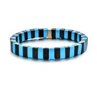 Hemasa Neon Rainbow Enamel Tile Beads Bracelets for Women/Girls A9
