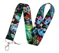 Hemasa Stitch and Pink Angel Lanyard Phone Strap for Keys ID Badge Holder Neck Strap Key Chains Gift (Color 8)