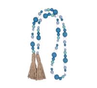Hemasa wooden beaded garland | Blue tassel garland | Blue beaded garland | Boho decor | Blue home decor, Hemasa3241