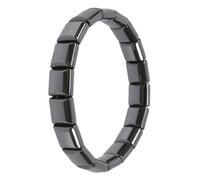 Hematite Bracelet - Adjustable Elastic Natural Stone Bracelet | Elegant Black Wrist Brace with Square Beads for Dad, Husband, Boyfriend, Birthday, Valentine's Day, Christmas, Father's Day