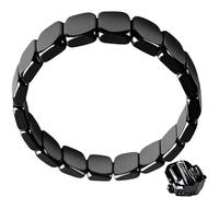 Hematite Bracelet for Men,Black Hematite Gemstone Bracelet,Stylish Magnetic Brac/elet Boosts Confidence,Natural Stone Adjustable Elastic Black Br/acelet,Crystal Accessory for Daily Wear for men
