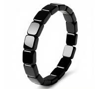 Hematite Bracelet for Men - Black Stone Stretch Bracelet Gift for Him