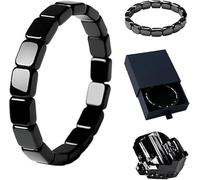 Hematite Bracelet for Men, Male Energy Inspirational Jewelry Gift, Minimalist Natural Stone Elastic Stretch Bracelet for Enhancing Energy (1)