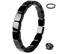 Hematite Bracelet for Men,Natural Stone Adjustable Elastic Bracelets to Amplify Core Masculine Energy&Reclaim Your Edge,Design for Focus&Emotional Balance,Stylish Men's Gift for Dad/Husband/Boyfriend