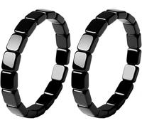 Hematite Bracelet for Men, Natural Stone Stretch Beads, Confidence and Energy Boosting, Inspirational Jewelry Gift