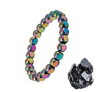 Hematite Bracelet For Men, Reclaim Your Edge & Confidence, Be Focused, Strong, and Ready to Take on Anything, Natural Hematite Stone Beaded Stretch Bracelets, Inspirational Gifts for Men (A)