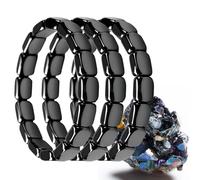 Hematite Bracelet, Hemys Hematite Bracelet For Men, Regain Your Innate Confidence and Motivation, Be Focused, Strong, and Ready to Take on Anything, Gifts for Dad, Husband, Boyfriend (3PCS)
