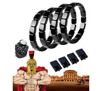 Hematite Bracelet Men, 2026 New Hemios Hematite Bracelet - Natural Way To Reclaim Your Masculine Edge, Adjustable Hemys Legendary HematiteFor Men - Inspired By Roman Generals & Viking Warriors (4Pcs)