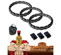 Hematite Bracelet Men, 2026 New Hemios Hematite Bracelet - Natural Way To Reclaim Your Masculine Edge, Adjustable Hemys Legendary HematiteFor Men - Inspired By Roman Generals & Viking Warriors (3Pcs)