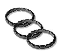 Hematite Bracelet Men,Natural Hematite Stone Beaded Stretch Bracelets,Restore Confidence & Your Edge, Gift for Dad, Husband, Boyfriend (3, One Size)