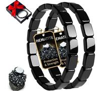 Hematite Bracelet Men Original, Hematite Bracelet, Strengthen Your Inner Power, Regulating Energy Imbalances, Be Focused Strong (2pc)