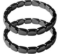 Hematite Bracelet Men,Reignites Masculine Energy, Natural Hematite Bracelet Square Stone Beaded Healing Energy Bracelets Reignites Masculine Energy Gift,Gift for Dad Husband Boyfriend (2 pcs)