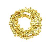 Hematite Irregular Gravel Natural Stone Spacer Loose Beads for Jewelry Making Bracelet DIY Finding(Gold02)