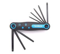 HemBorta® Folding Security Torx Allen Key Set, 8pc Torx Star Keys T9-T40, Fold-Up Tamper Proof Star Key Wrench Set with Anti Tamper Proof Holes