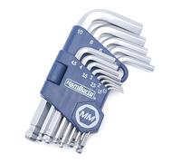 HemBorta Metric Allen Key Set, Short Ball End Hex Keys 13pc 1.27-10mm Satin