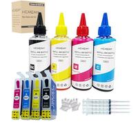 HEMEINY 604XL Ink Refill Kit Compatible with Expression Home XP-2200 XP-2205 XP-3200 XP-3205 XP-4200 XP-4205 WF-2910DWF WF-2930DWF WF-2935DWF WF-2950DWF Printer, with Auto Reset Chips
