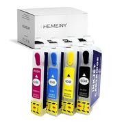 HEMEINY 604XL Refillable Ink Cartridges with Auto Reset Chips Compatible with Expression Home XP-2200 XP-2205 XP-3200 XP-3205 XP-4200 XP-4205 WF-2910DWF WF-2930DWF WF-2935DWF WF-2950DWF Printer