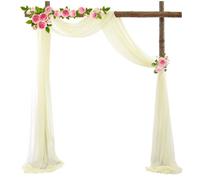 HEMEIREN Wedding Arch Drape Organza Fabric 1.3X10M Table Runner Sheer Voile Scarf Draping Panels for Wedding Backdrop Ceremony Reception Decorations (Milky White)