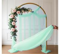 HEMEIREN Wedding Arch Drape Organza Fabric 1.3X10M Table Runner Sheer Voile Scarf Draping Panels for Wedding Backdrop Ceremony Reception Decorations (Mint Green)