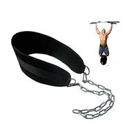 HemeraPhit Pull-up Belt Weighted Dip Belt with Chain Double D-ring Weightlifting Back Support Strap Home Gym Equipment Waist Belt (#1)