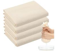 Hemiks 4 Pcs Cheese Cloths for Straining, 50 x 50 cm Grade 100 Fine Muslin Cloths for Cooking Unbleached Reusable Cheesecloth Washable Cheese Cloth Filtering Juice Nut Milk Butter Tea Coffee