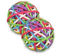 Hemiks Rubber Bands Ball 2 Pack, Coloured Elastic Bands Rubber Band for School, Home, Office Items Bundle and Organize, DIY Crafts Office Supplies (About 300Pcs)