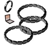 Hemios Hematite Bracelet for Men, 2025 New Hemios Hematites Bracelets, Sharpen Focus And Uplift Confidence Activities Casual, Stylish Magnetic Energy Wristband for Work & Meetings, Gym(3PCS)