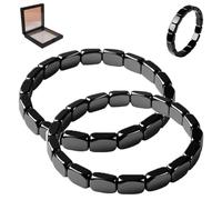 Hemios Hematite Bracelet for Men, 2025 New Hemios Hematites Bracelets, Sharpen Focus And Uplift Confidence Activities Casual, Stylish Magnetic Energy Wristband for Work & Meetings, Gym(2PCS)