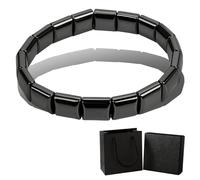 Hemios Hematite Bracelet for Men, Stylish Hematite Bracelet with Gift Box & Bag, Father Husband Boyfriend, Confidence Boosting Accessory for Professional Occasions