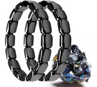 Hemios Hematite Bracelet Hemys Hematite Bracelet for Men, Regain Your Innate Confidence and Motivation, Be Focused, Strong, And Ready to Take on Anything, Gift for Men (2 Pcs)