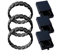 Hemios Hematite Bracelet, Hemys Hematite Bracelet - Inspired by Roman Generals & Viking Warriors, Daily Wear Connects Energy Field to Naturally Boost Metabolism, Restore Confidence & Edge (3 PCS)