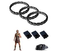 Hemios Hematite - Bracelet Men, 2026 Next Generation Hematite Bracelet Flat for Men,Natural Stone Adjustable Elastic Bracelets,Amplify Core Masculine Energy,Reclaim Your Edge(3pcs)