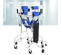 Hemiplegia Rehabilitation Standing Walking Aid - Adjustable Height Frame with 8 Anti-Rollover Wheels for Elderly Stroke Support