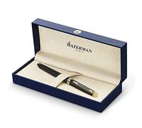Waterman Rollerball Pen Hemisphere Matte Black 23 k Gold Trim Fine Point Black Ink Gift Box