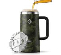 Hemli 24 oz Insulated Beer Mug with Lid - Ceramic Lined Stainless Steel Beer Stein - Triple-Wall Vacuum Insulated, Keeps Beer Ice Cold - Large Capacity, Leakproof Tritan Lid, Silicone Bottom