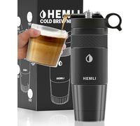 Hemli Nitro Cold Brew Coffee Maker 12 oz Ceramic-Lined, Tritan Cup, Pressure Gauge, Stores 3 Nitrogen Gas Bulbs Custom Designed for Cold Brew and Nitro Drinks