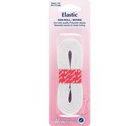 Hemline 12mm Non Roll Dressmaking Elastic 2m White