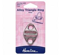 Hemline 25mm Alloy Triangle Rings Silver - per Pack of 2
