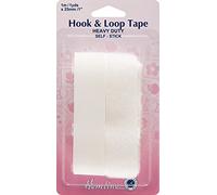 Hemline 25mm Heavy Duty Hook & Loop Stick On Tape 1m White
