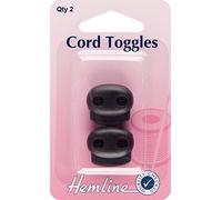 Hemline Adjustable Cord Toggles Black