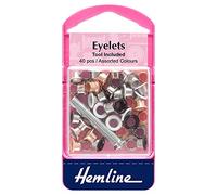 Hemline Assorted Eyelet Pack With Tool - 5.5mm - 40 Pack
