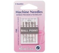 Hemline Ball Point Sewing Machine Needles Fine Size - 70/10