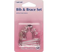 Hemline Bib & Brace Fasteners Nickel/Silver