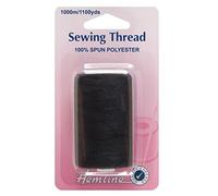 Hemline Black Sewing Thread Machine Hand 100% Spun Polyester 1000m Spool H238.BK Pack Of 1
