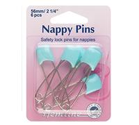 Hemline Blue Baby Nappy Diaper Safety Pins With Safety Lock & Push In Heads 56mm 1/4 Inch