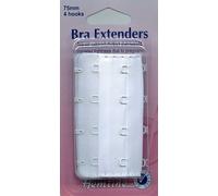 Hemline Bra Back Extender - White, 4 Hook