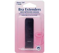 Hemline Bra Extender - 19mm Black 4 rows 1 Hook Adjustable, Comfortable Solution for Pregnancy, Weight Gain, or Bra Shrinkage Easy to Attach, Relieves Tightness.