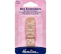 Hemline Bra Extender - 75mm Nude 4 rows 4 Hook Adjustable, Comfortable Solution for Pregnancy, Weight Gain, or Bra Shrinkage Easy to Attach, Relieves Tightness